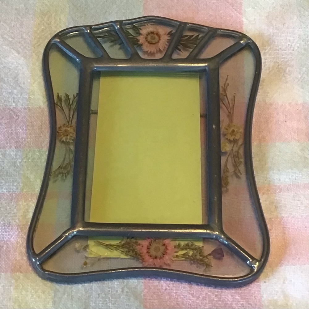 Antique glass picture frame.